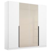 Drehtürenschrank Artemix 181 cm Weiß/Champagnerfarben - Champagner/Weiß, MODERN, Glas/Holzwerkstoff (181/210/54cm) - Rauch Möbel