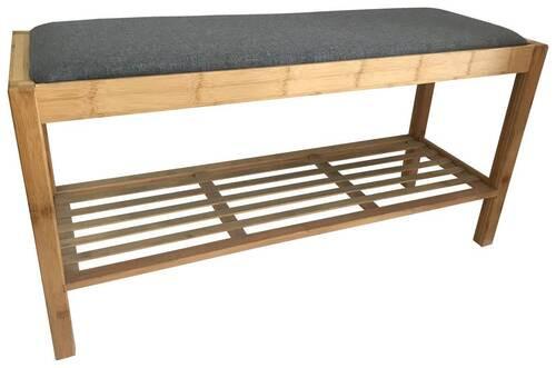 Garderobenbank Sam 3 Paar, Bambus/grau H: 46 Cm