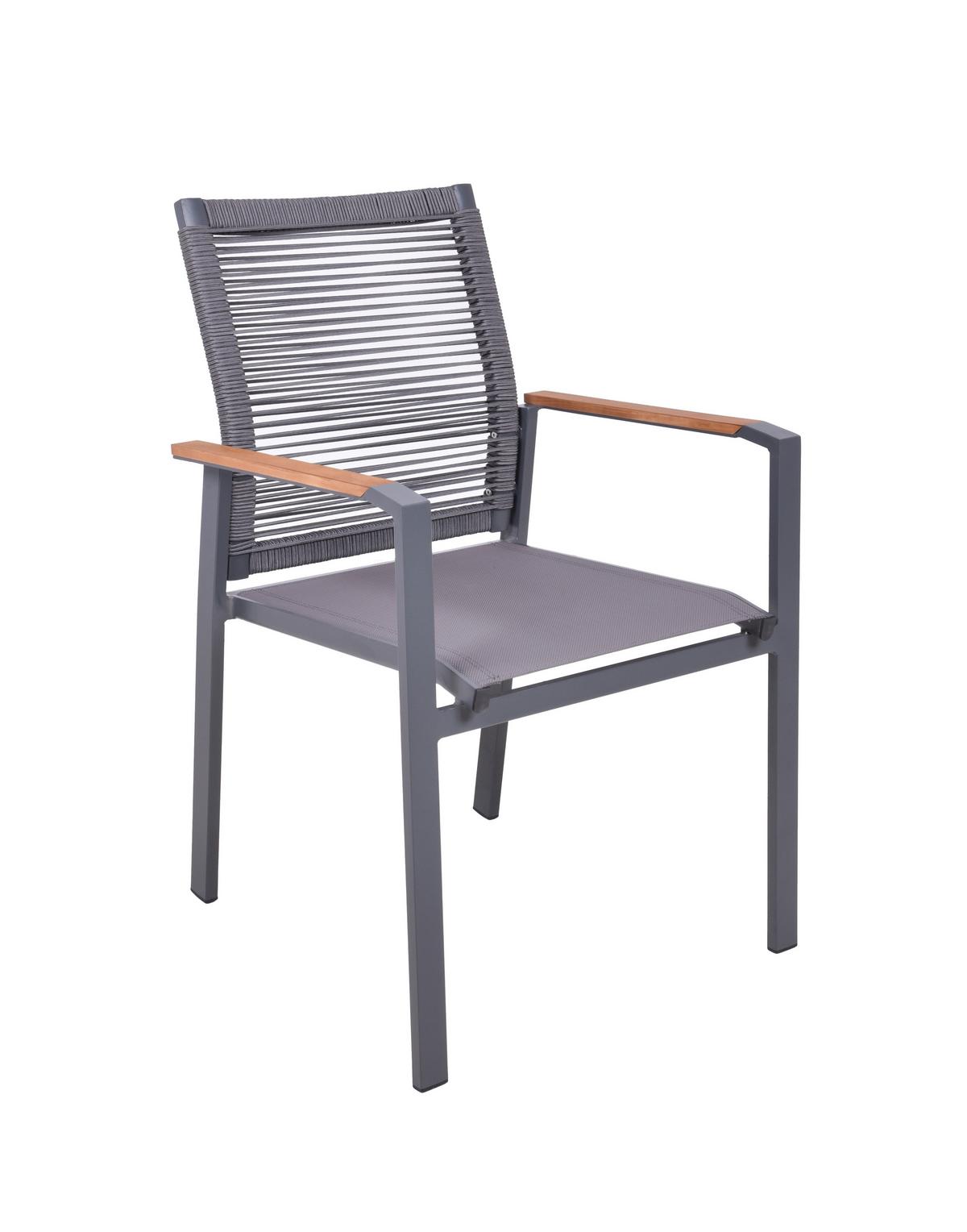 Stapelstuhl Davina - Anthrazit/Braun, Basics, Holz/Kunststoff (62,5/87/56,5cm) - Gardenson