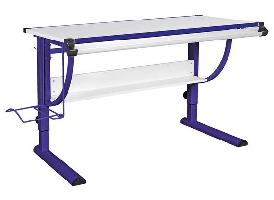 Jugendschreibtisch B: 118 cm Weiß/ Blau - Blau/Weiß, Basics, Holzwerkstoff/Metall (118/60/60cm) - MID.YOU Jugendschreibtisch B: 118 cm Weiß/ Blau - Blau/Weiß, Basics, Holzwerkstoff/Metall (118/60/60cm) - MID.YOU