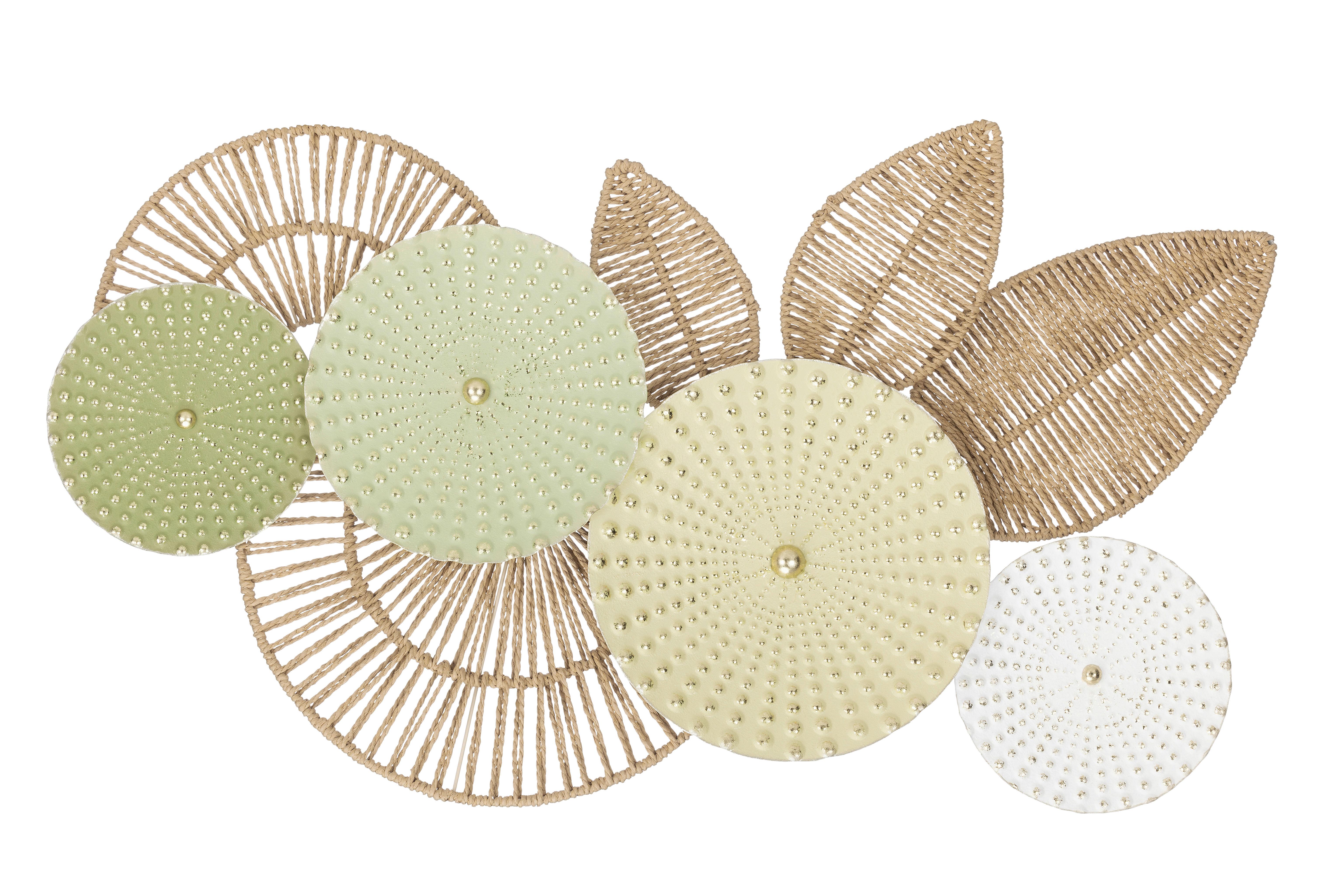 Wanddeko Nicole - Goldfarben/Naturfarben, KONVENTIONELL, Papier/Metall (89,5/6/66cm) - Luca Bessoni