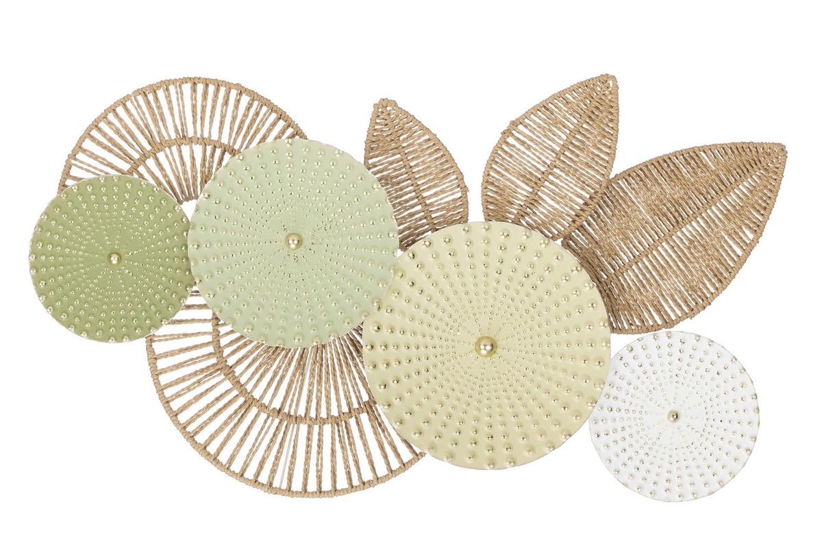 Wanddeko Nicole - Goldfarben/Naturfarben, KONVENTIONELL, Papier/Metall (89,5/6/66cm) - Luca Bessoni