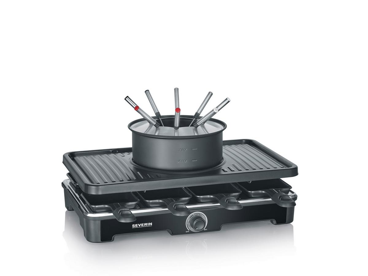Raclette-/fondue-kombination Rg 2347 Raclette-Fondue - Schwarz, Basics, Kunststoff/Metall (40/18/26cm) - Severin