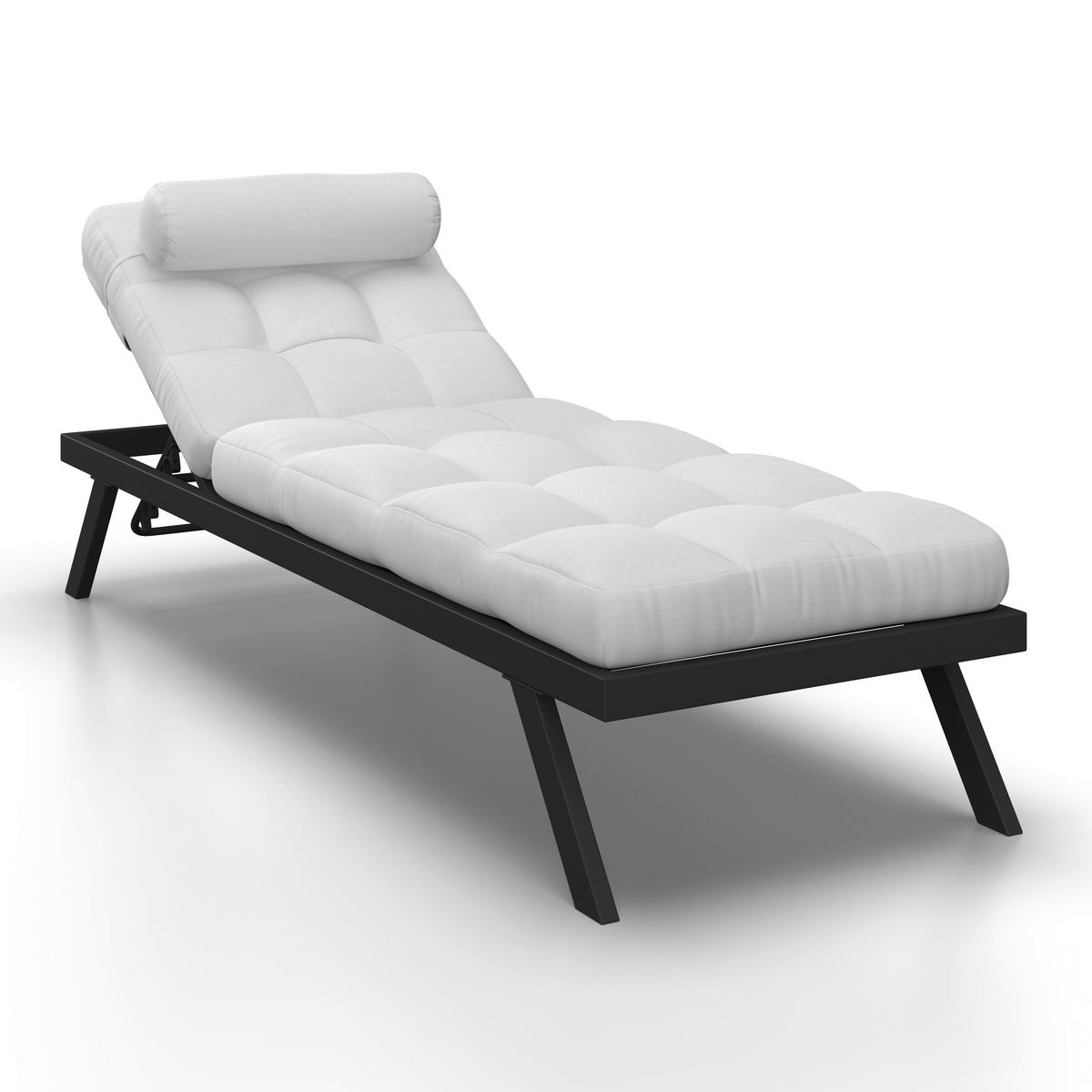 ZÁHRADNÉ LEŽADLO AVOLA - sivá/biela, Modern, kov/textil (199/31/68cm) - Bessagi Garden