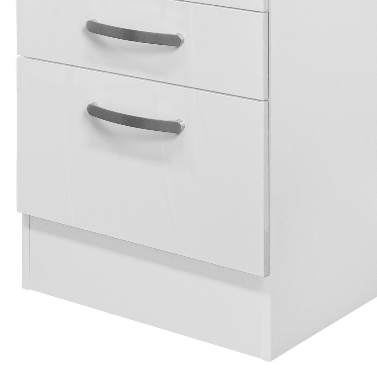 Küchenunterschrank Alba B: 50 cm Weiß/Schiefer mit Laden - Weiß Hochglanz/Weiß, MODERN, Holzwerkstoff (50/86/60cm)