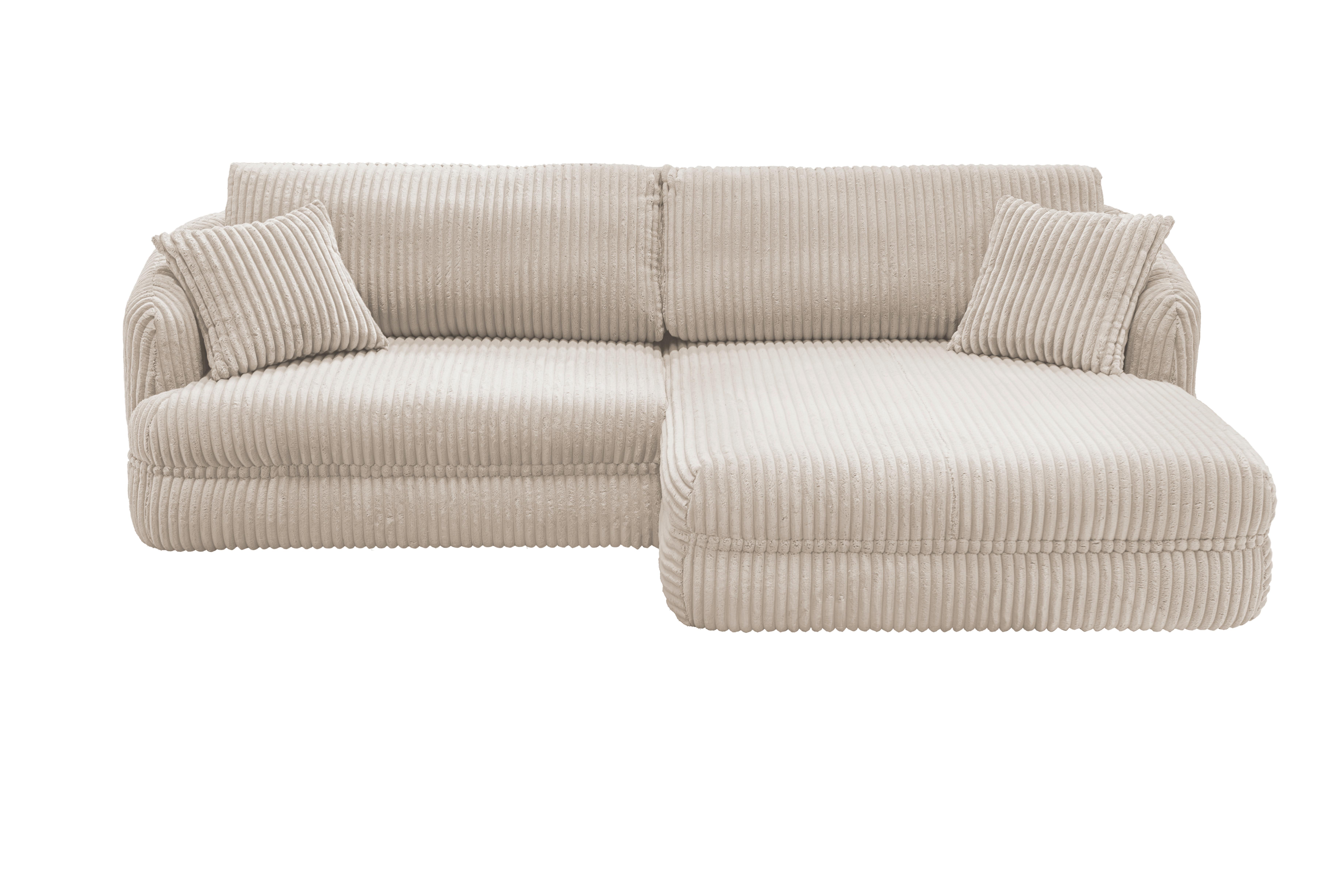 Ecksofa Lush Creme S: 284x161 cm - Creme/Schwarz, Design, Textil (284/161cm) - Livetastic