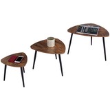 Couchtisch Holz 3er Set Rocky Naturfarben/ Schwarz - Schwarz/Naturfarben, MODERN, Holzwerkstoff/Metall (62/48/34,5/41/35/30cm) - Luca Bessoni