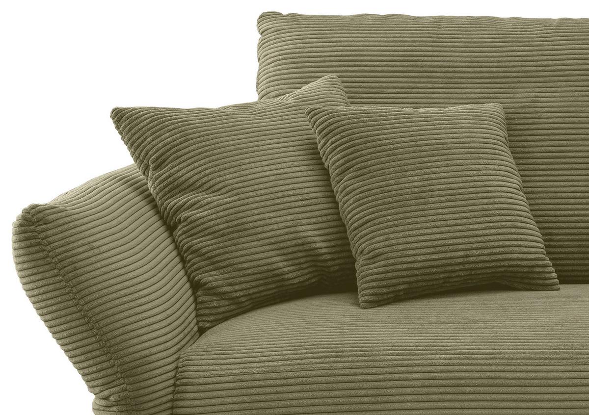 3-Sitzer-Sofa Vanilla Olivgrün, B: 201 cm - Schwarz/Olivgrün, Design, Textil (201/97/102cm) - Livetastic