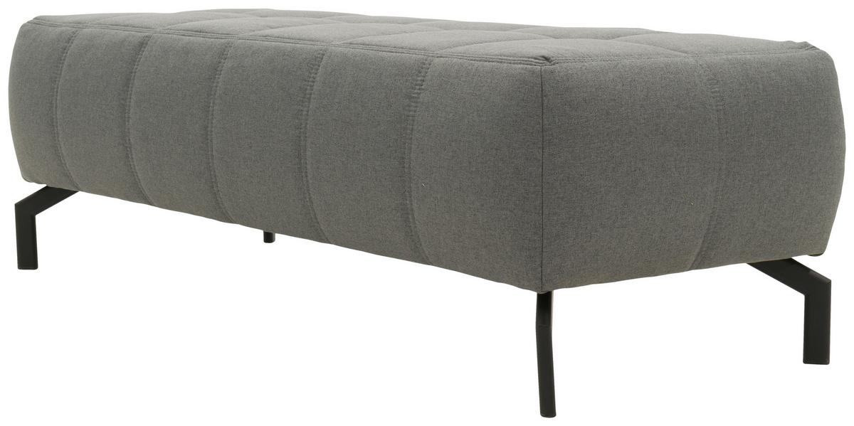 Polsterhocker Cunelli Grau Webstoff H: 45 Cm - Schwarz/Grau, Design, Textil (153/45/62cm) - MID.YOU