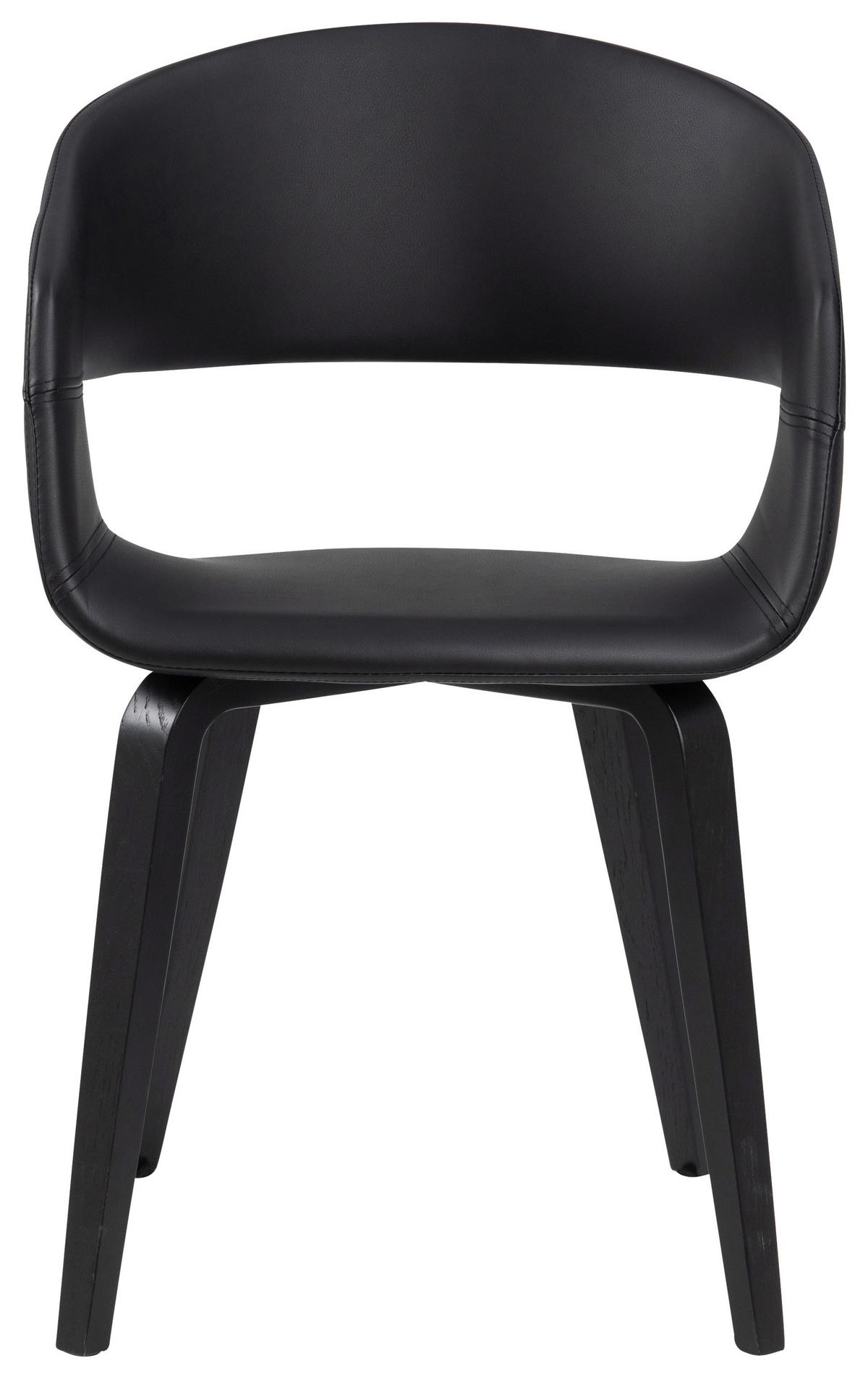 Armlehnstuhl Nova Schwarz - Schwarz, Trend, Holz/Textil (52/77,5/53cm) - MID.YOU
