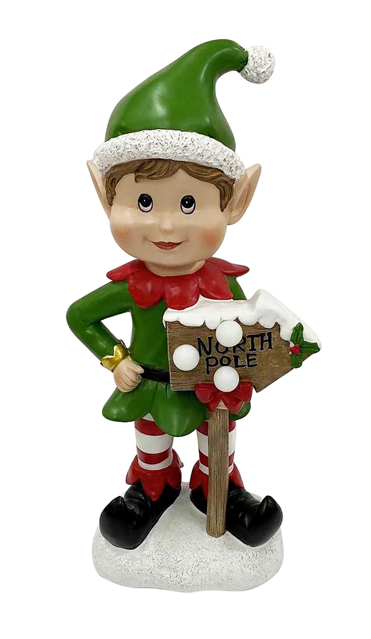 Dekoelfe Arminas - Rot/Weiß, KONVENTIONELL, Kunststoff (17,5/11/39cm) - Luca Bessoni