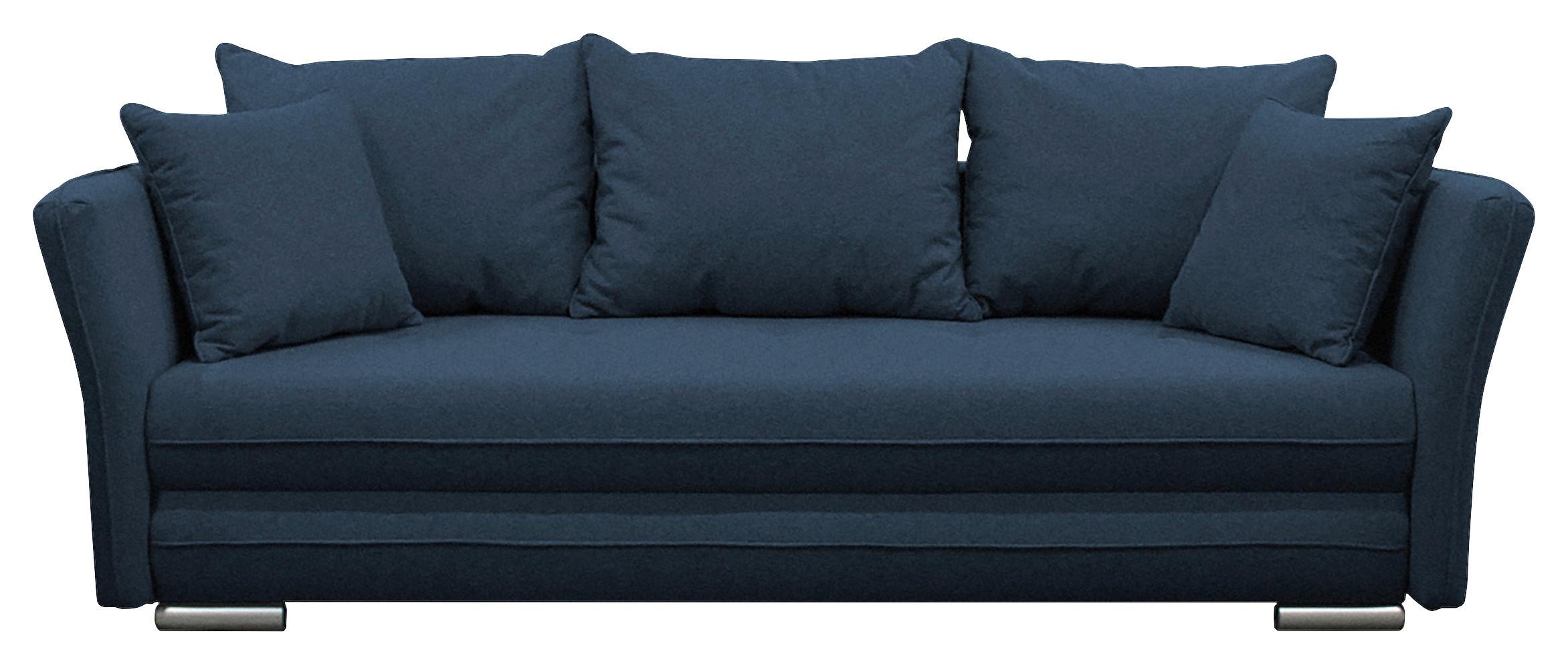 2-sitzer-sofa Mit Schlaffunkt. Modi Und Bettkasten Blau - Blau/Silberfarben, Design, Textil (235/83/106cm) - MID.YOU