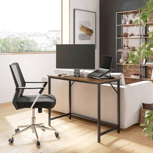 Schreibtisch B: 50 cm, H: 75 cm, Iron - Schwarz/Braun, Basics, Holzwerkstoff/Metall (100/50/75cm) - Boxxx
