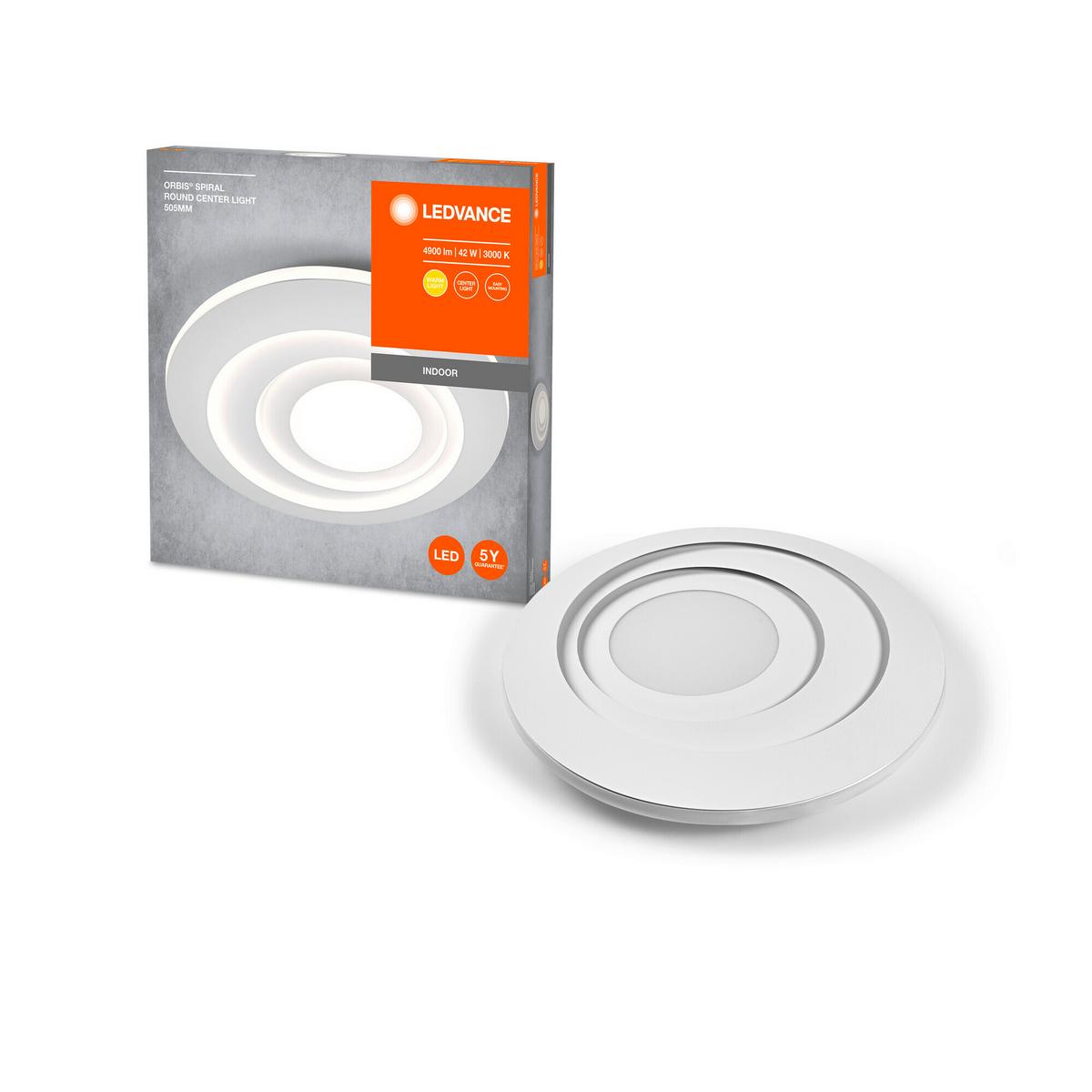 LED-Deckenleuchte, 42w Orbis Spiral Main And Side Lig - Weiß, Basics, Metall (50,5/6cm) - Ledvance