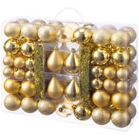CHRISTBAUMKUGEL-SET Ena, Goldfarben, 90-teilig - Goldfarben, KONVENTIONELL, Kunststoff - Luca Bessoni