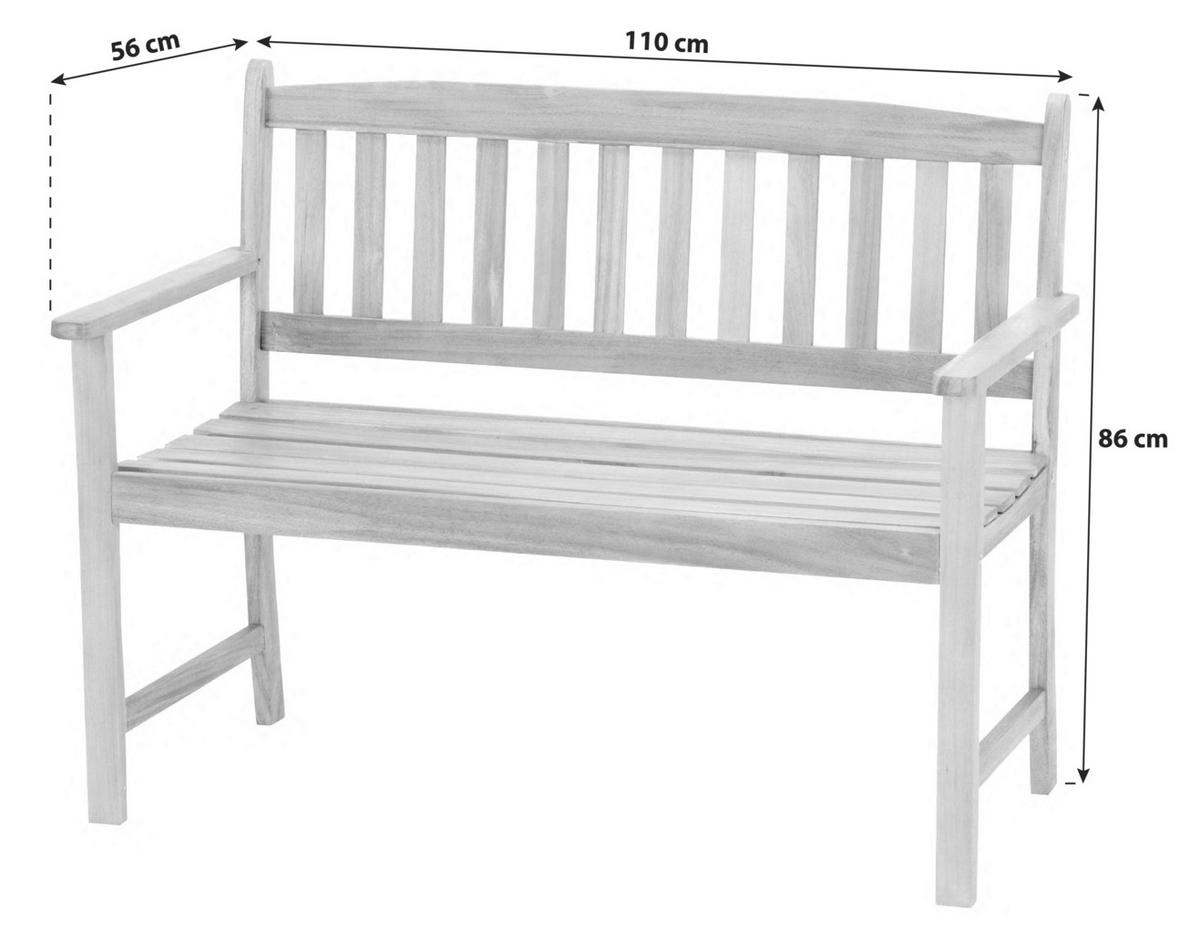 Gartenbank Holz 2-Sitzer Batam - Akaziefarben, Basics, Holz (130/50/80cm) - Acamp