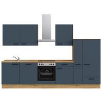 Küchenleerblock Easytouch Low-Line, L11 Rechts - Blau/Eichefarben, MODERN, Holzwerkstoff (330cm) - Nobilia