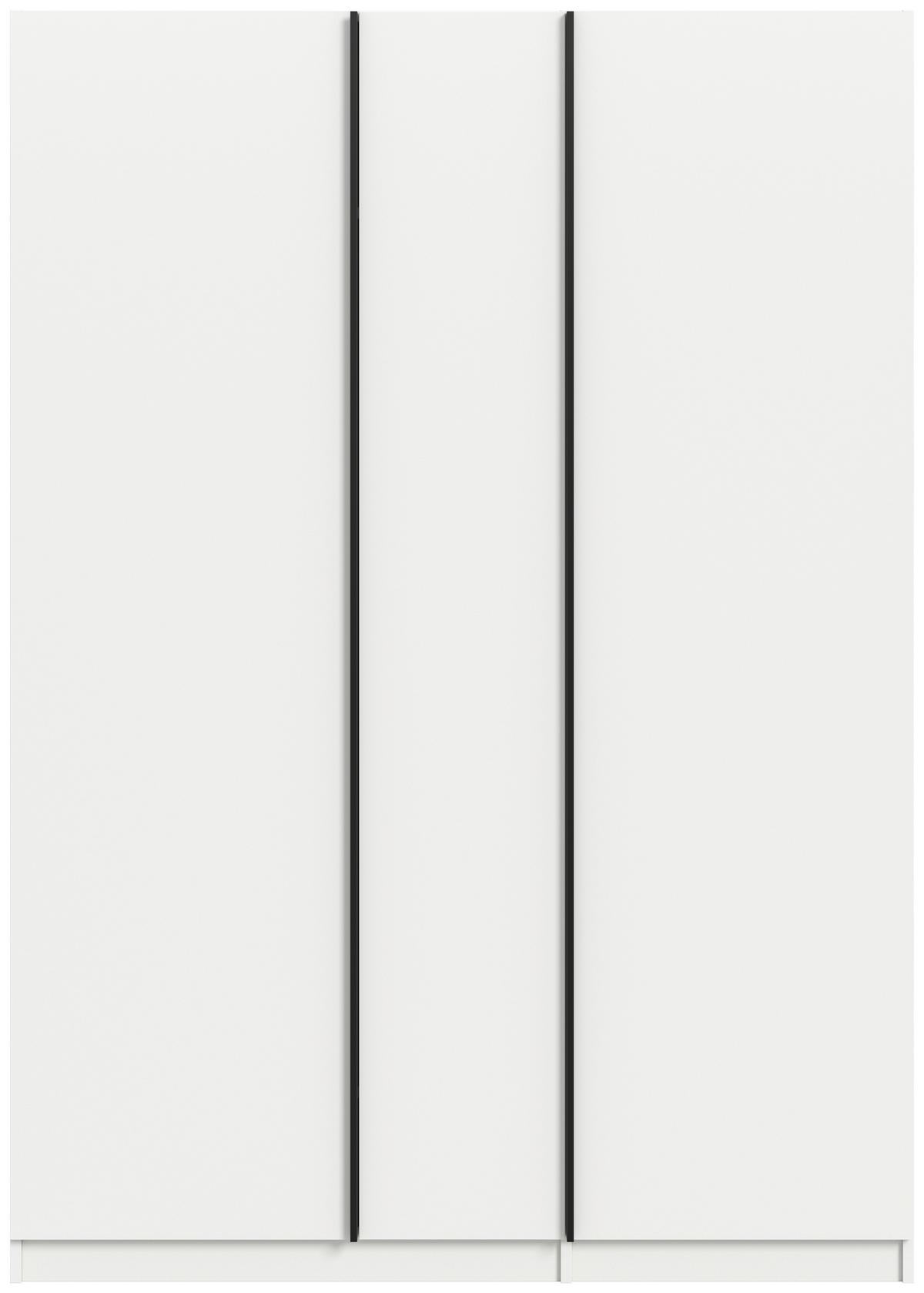 Drehtürenschrank Oakland, Weiß B: 130 cm - Weiß, MODERN, Holzwerkstoff (130/183/53cm) - MID.YOU