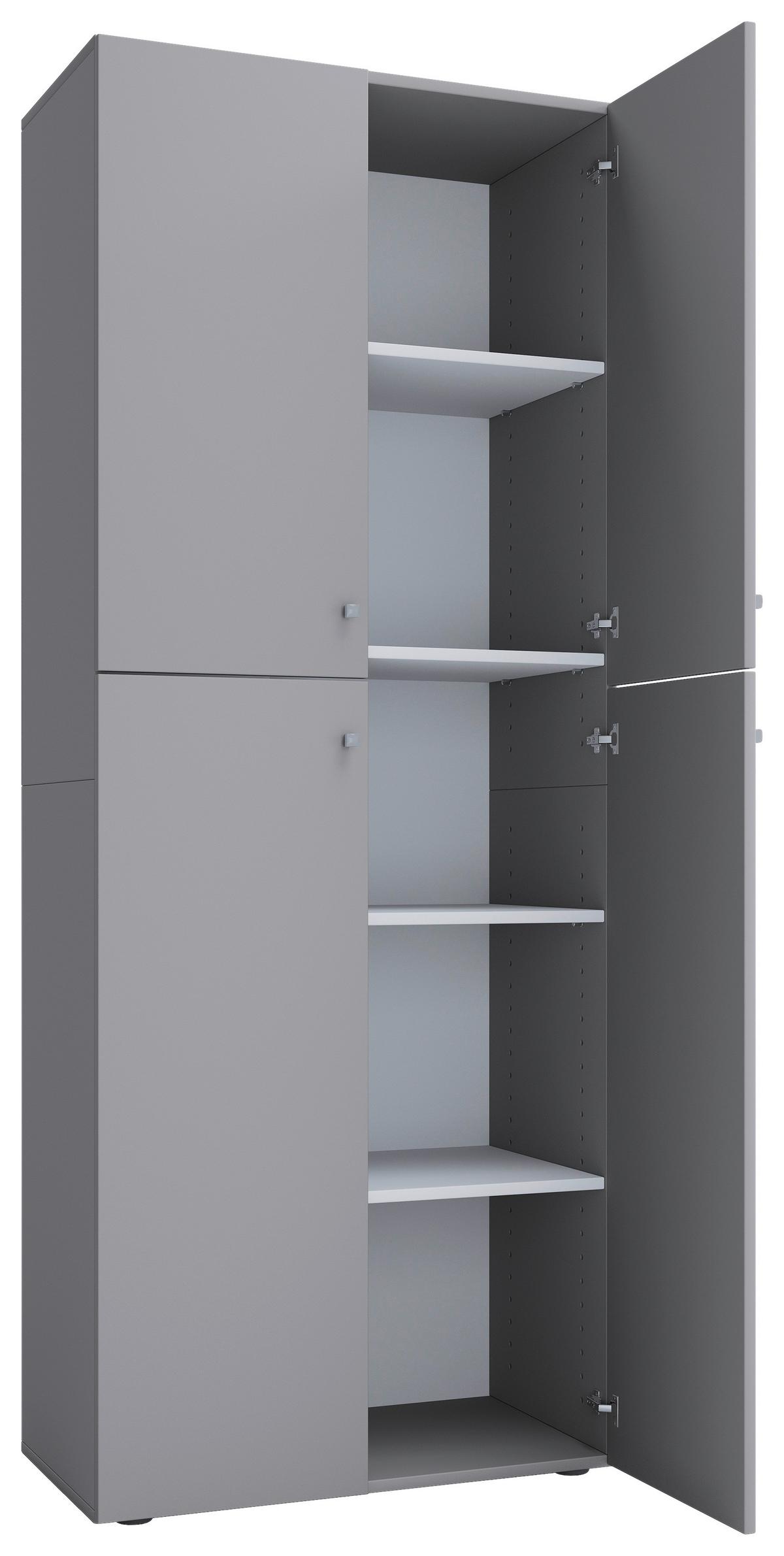 Aktenschrank Lona Grau B: 70 cm - Grau, KONVENTIONELL, Holzwerkstoff (70/182/37cm) - MID.YOU