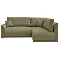 Rohová sedačka KIM L160, obojstr.,olivovozel.menčester - olivovozelená/čierna, Modern, drevo/textil (233/160cm)