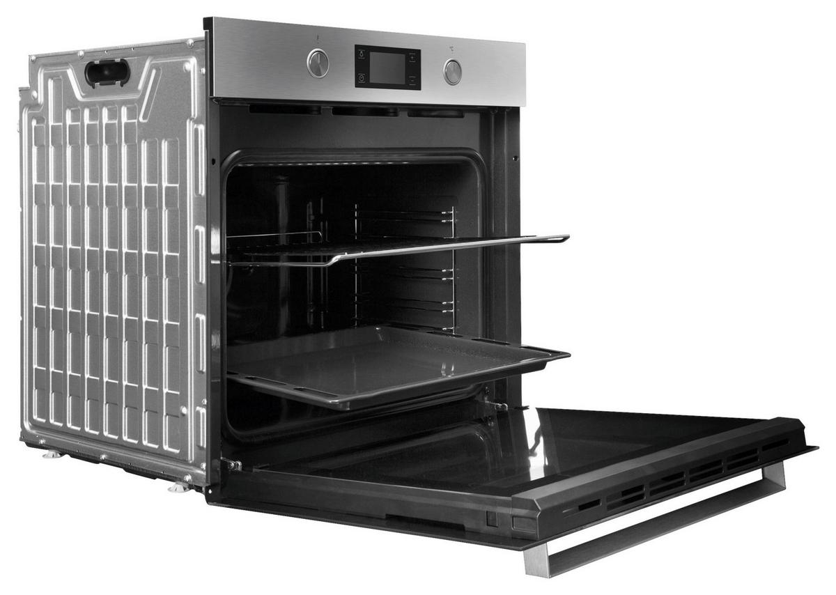 Einbau-backofen Bak3 B: 59,5 Cm Schwarz/edelstahl - Edelstahlfarben/Schwarz, Basics, Glas/Metall (59,5/59,5/57cm) - Bauknecht