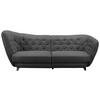 Big Sofa Mit Echtem Rücken Retro B: 256 Cm Anthrazit - Chromfarben/Anthrazit, MODERN, Textil (256/98/115cm) - MID.YOU