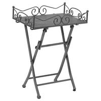 Gartenbeistelltisch Klappbar Toulouse Stahl Grau L: 51 cm - Grau, Basics, Metall (51/36/69cm) - Gardenson