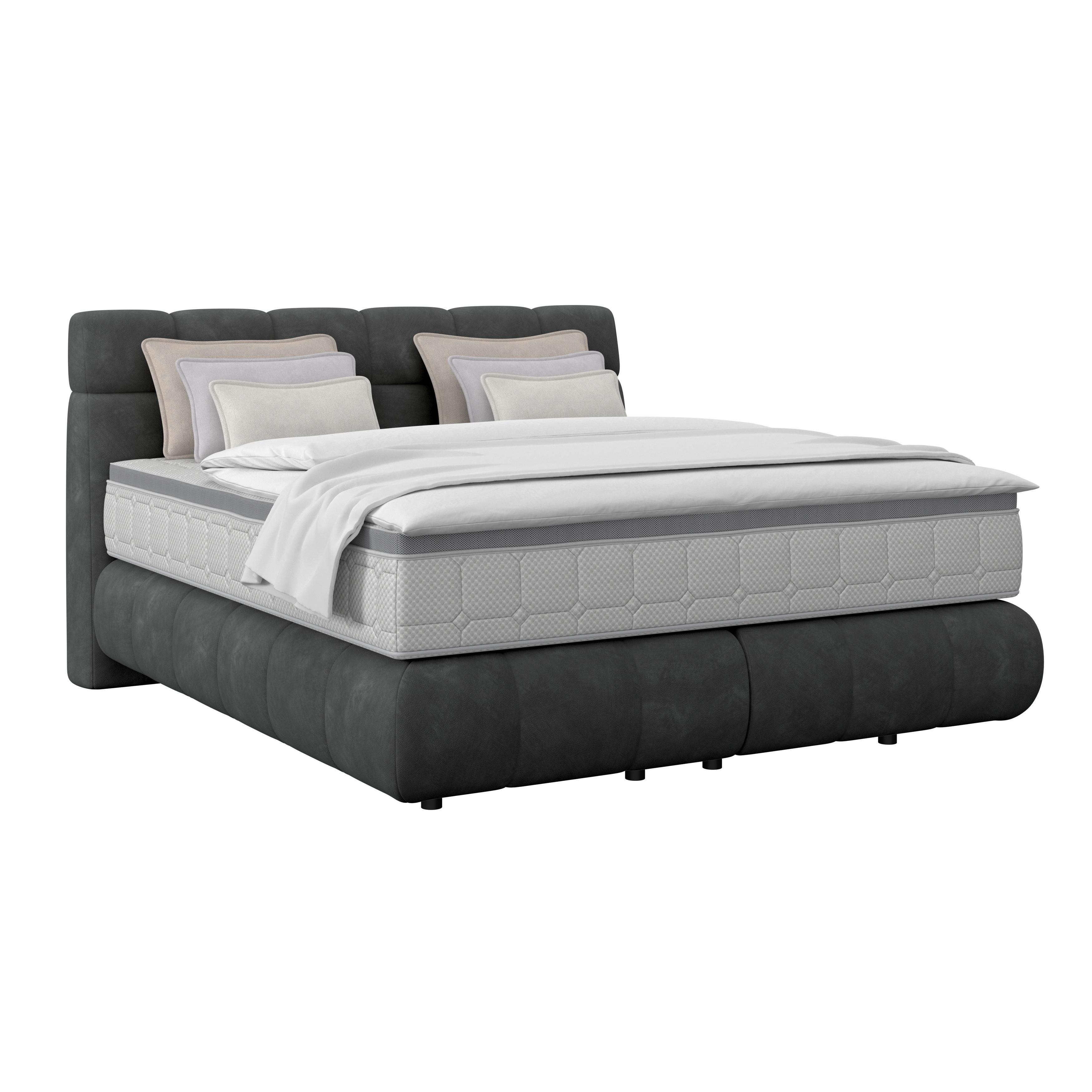 Boxspringbett Nobu Anthrazit, LF: 180x200 cm