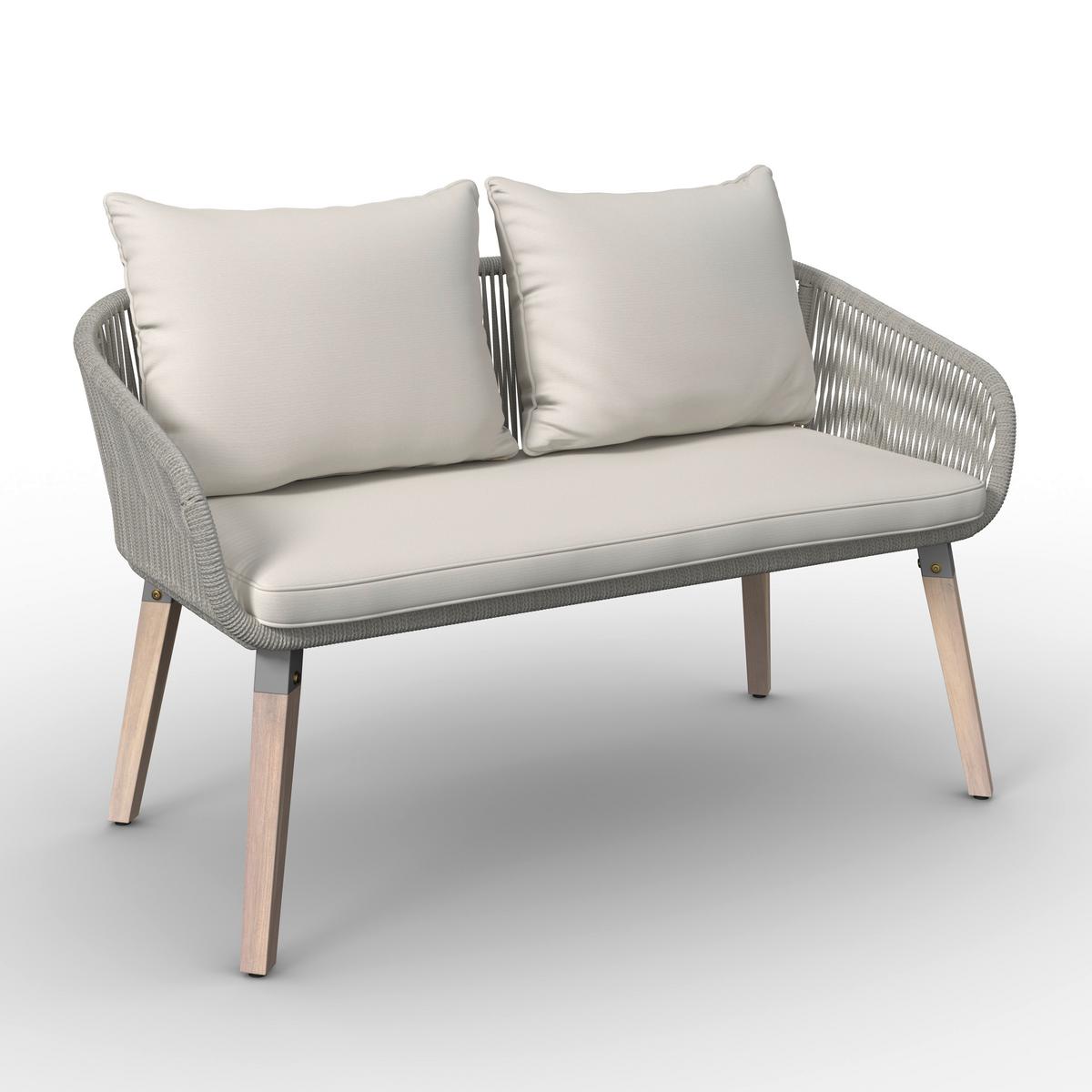 TERASOVÁ SEDACIA SÚPRAVA ELODIE - hnedá/čierna, Modern, drevo/textil - Bessagi Garden