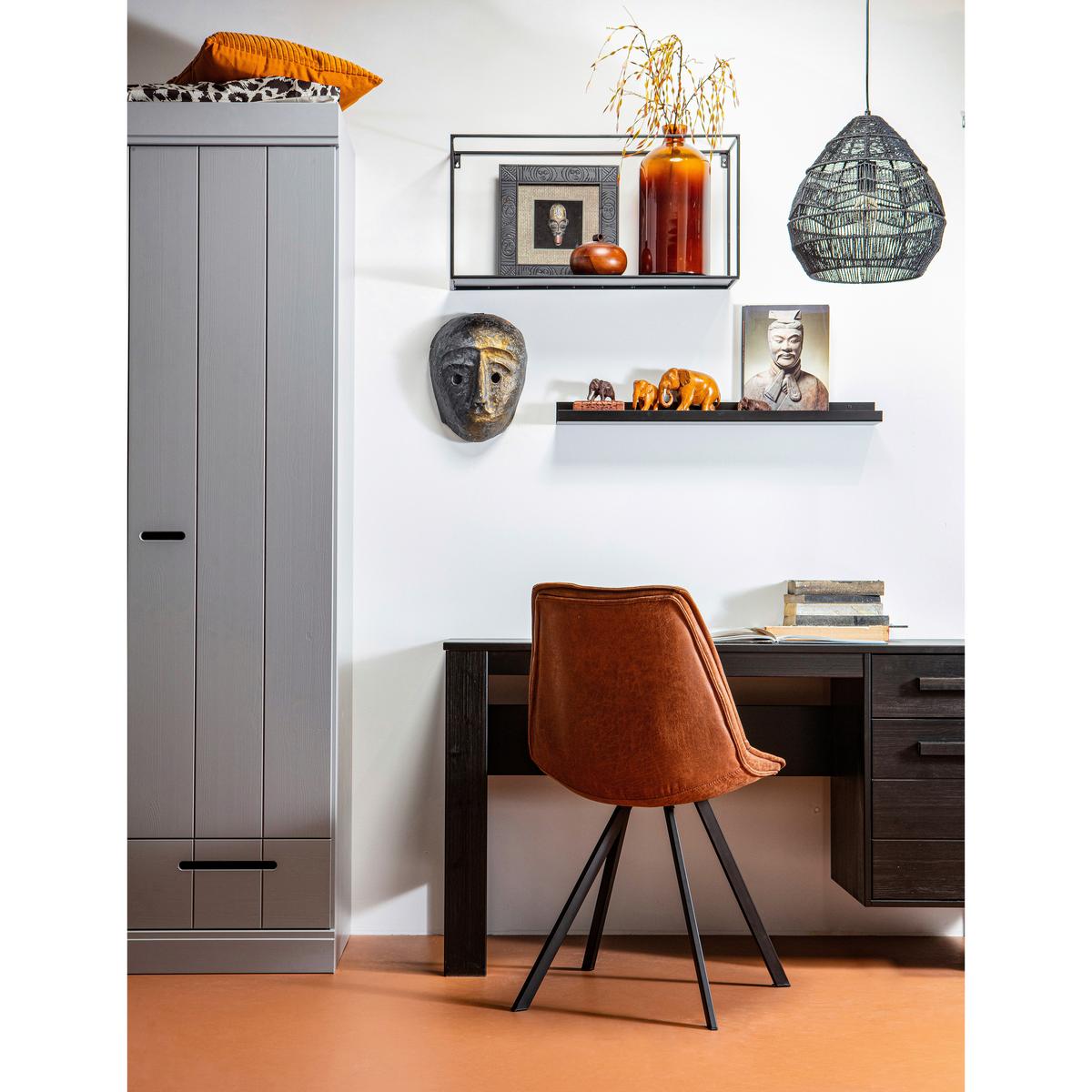 Drehtürenschrank Connect, Concrete Grey 94 Cm - Grau, Design, Holz (94/195/53cm) - Livetastic
