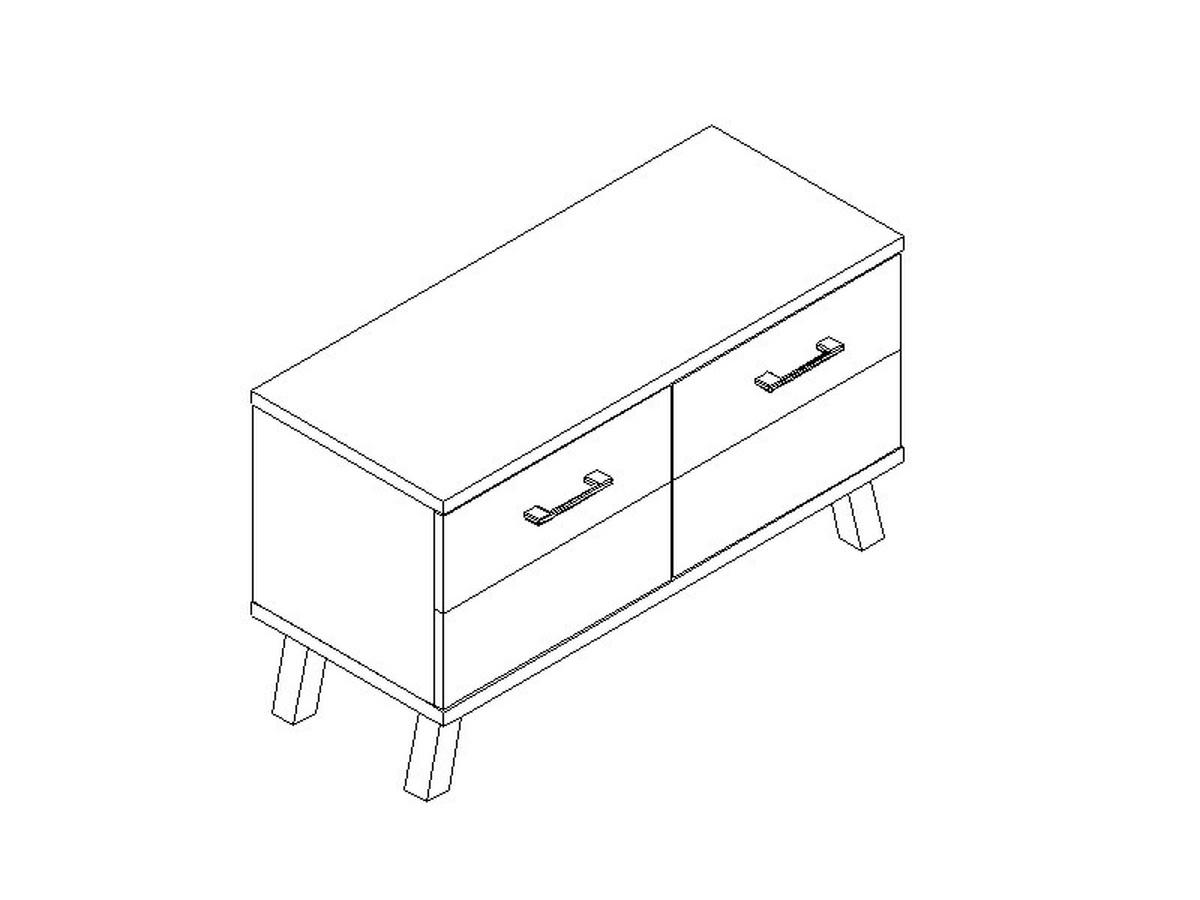 Garderobenbank Rivoli B: 85 cm 2 Türen, Weiß/Eiche Dekor - Eichefarben/Erlefarben, MODERN, Holzwerkstoff (85/50/35,5cm)