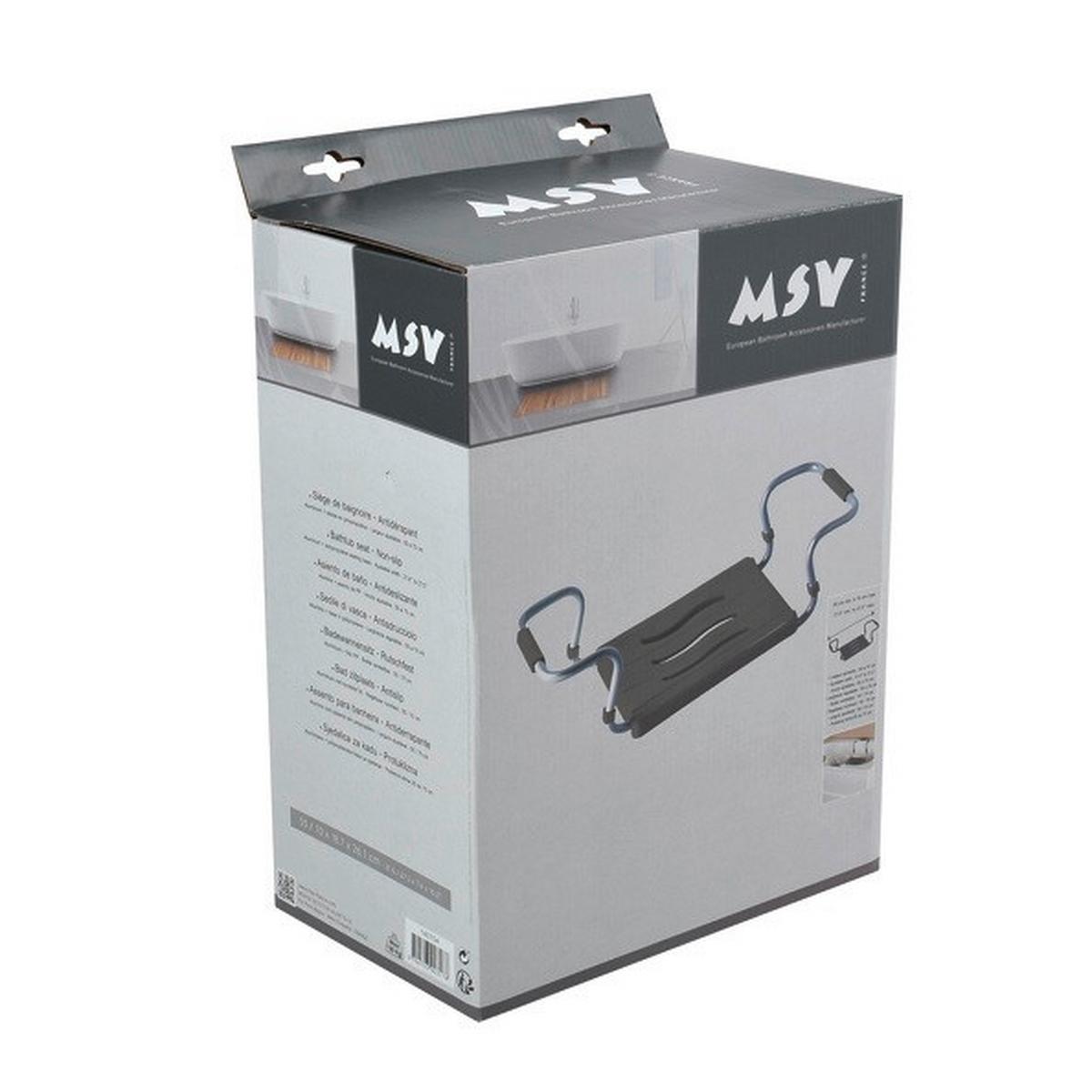 Badewanneneinsatz Badewannensitz - Dunkelgrau, Basics, Kunststoff/Metall (55-70/26/18,7cm)