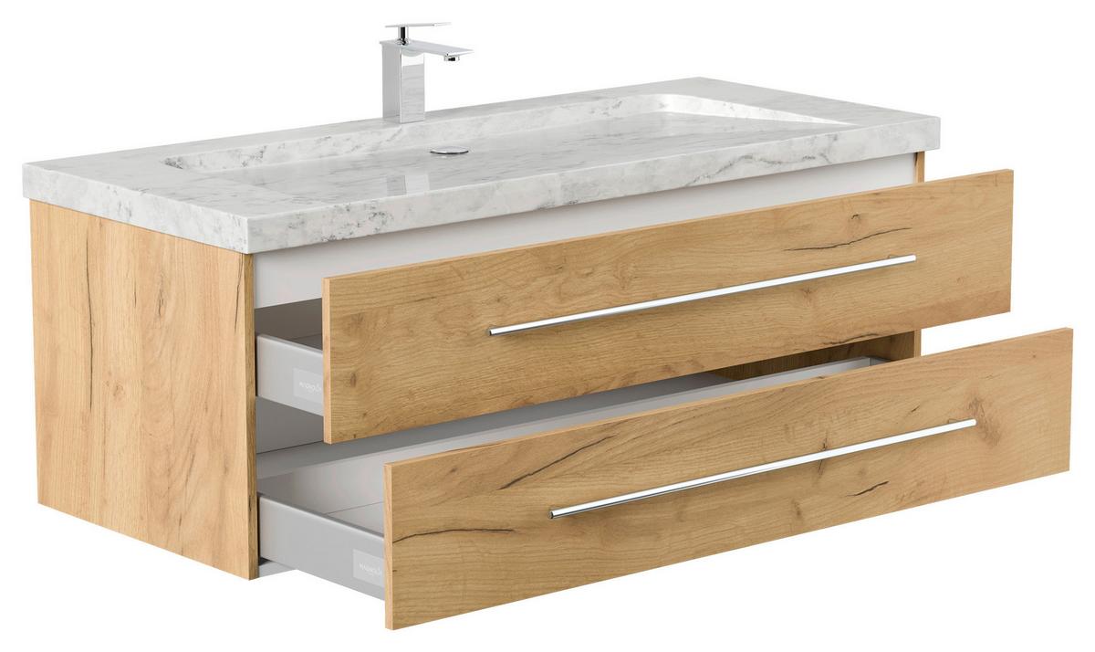 WASCHTISCHKOMBI Yamo, Eichefarben B: 130cm - Eichefarben, Basics, Holzwerkstoff/Stein (130cm) - MID.YOU