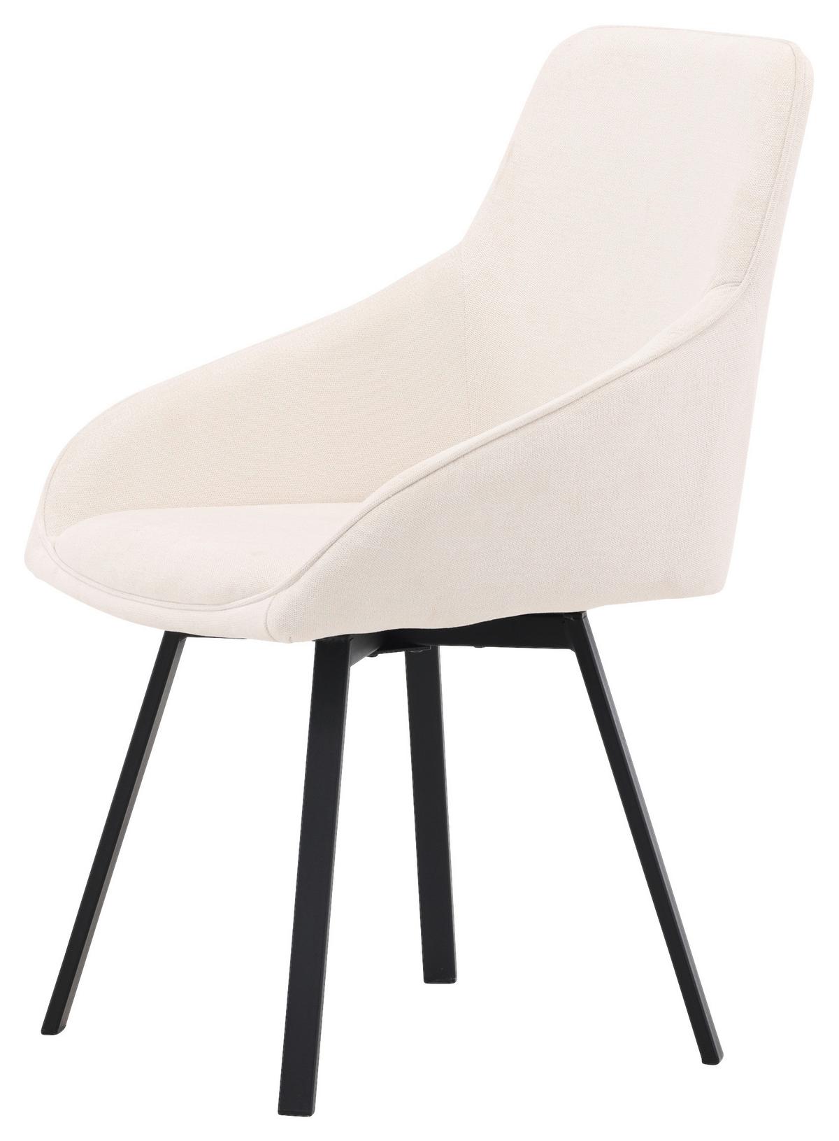 Stuhl-set Rosie Schwarz/beige B: 55 Cm - Beige/Schwarz, Design, Textil/Metall (55/88/60cm) - Livetastic