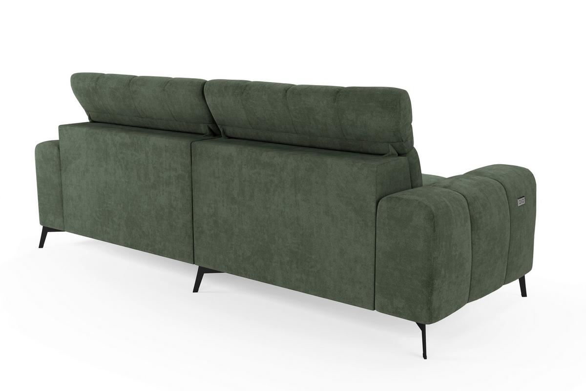 Rohová sedačka LAYA, pravá, zelená tkanina MEMPHIS - zelená, Moderní, textil (250/155cm) - Premium Living