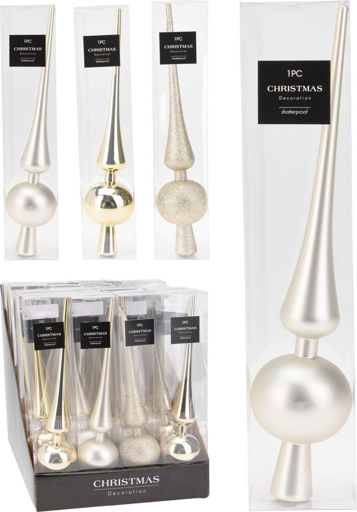 Christbaumspitze Selina - Creme, Basics, Kunststoff (6/29,5cm)