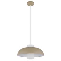 Hängeleuchte 15755sa - Sandfarben/Weiß, Trend, Glas/Textil (38/120cm) - Globo