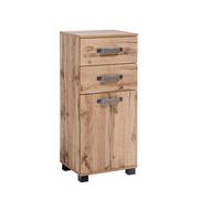 Unterschrank Milan Bxh: 40,4x 94,8 Eiche Dekor - Eichefarben/Schwarz, KONVENTIONELL, Holzwerkstoff (40,3/94,8/32cm) - MID.YOU