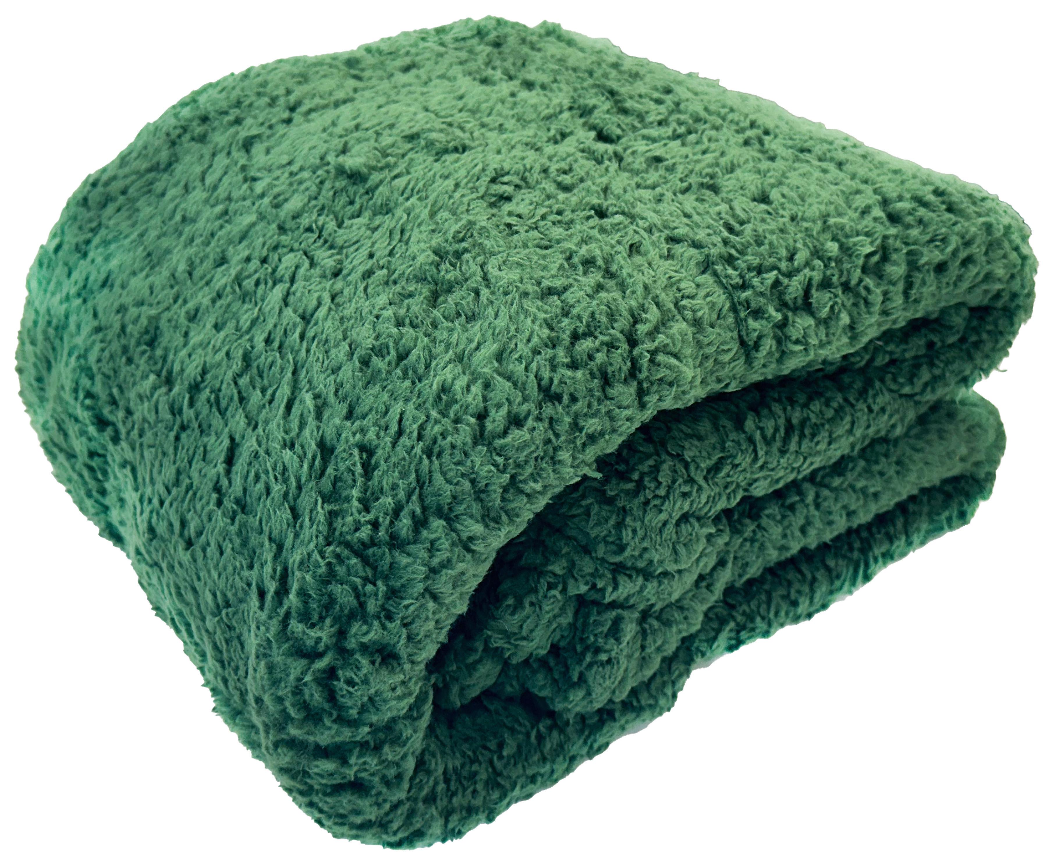 Měkká deka Teddy, 130/170cm, tmavě zelená - tmavě zelená, Moderní, textil (130/170cm) - Modern Living