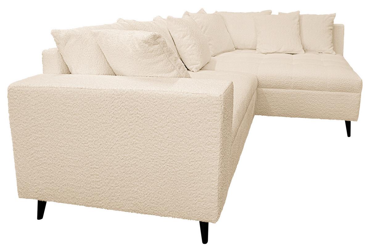 Ecksofa Pruno, Beige S: 247x174 Cm - Beige/Schwarz, Design, Textil (247/174cm) - MID.YOU