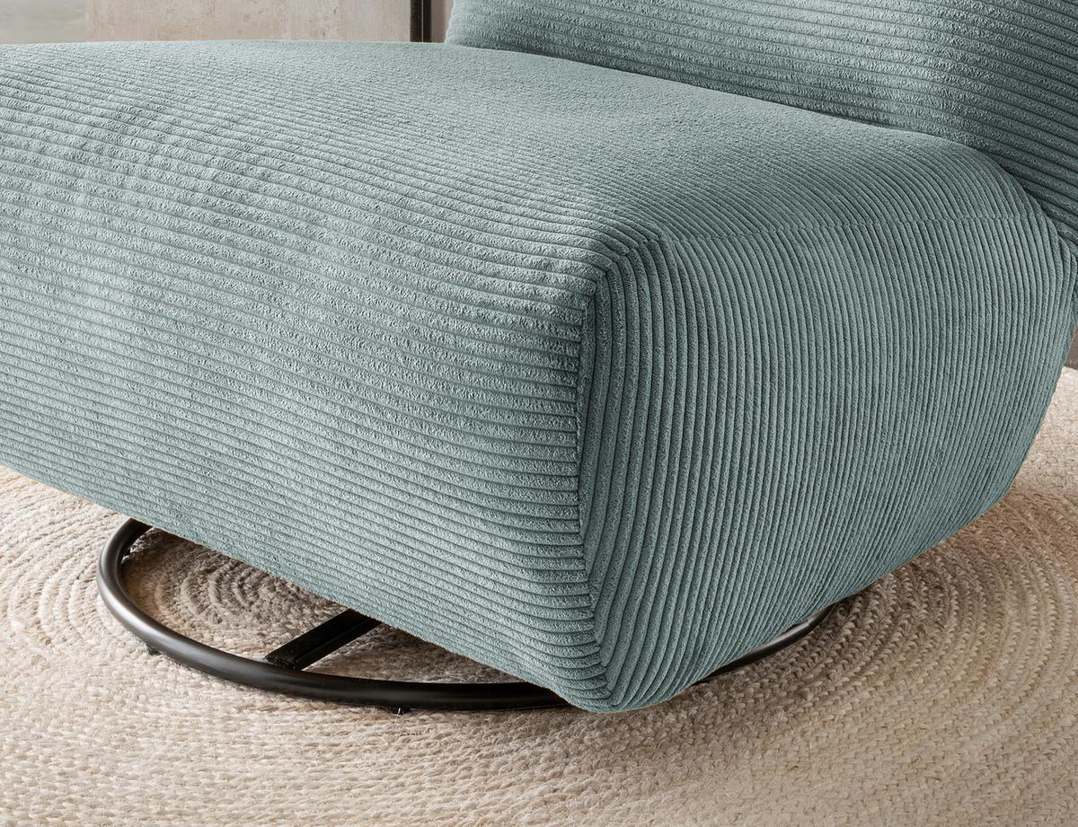 XXL-Sessel Cremallo Blau Wippfunktion, drehbar, B: 95cm - Blau/Schwarz, Trend, Textil (95/77/94cm) - Livetastic