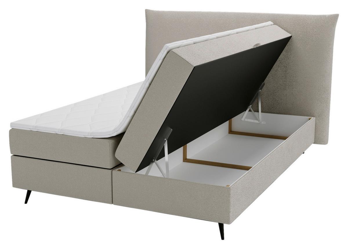 Boxbett Foxy Beige - Beige/Schwarz, Basics, Holz/Holzwerkstoff (180/200cm) - Livetastic