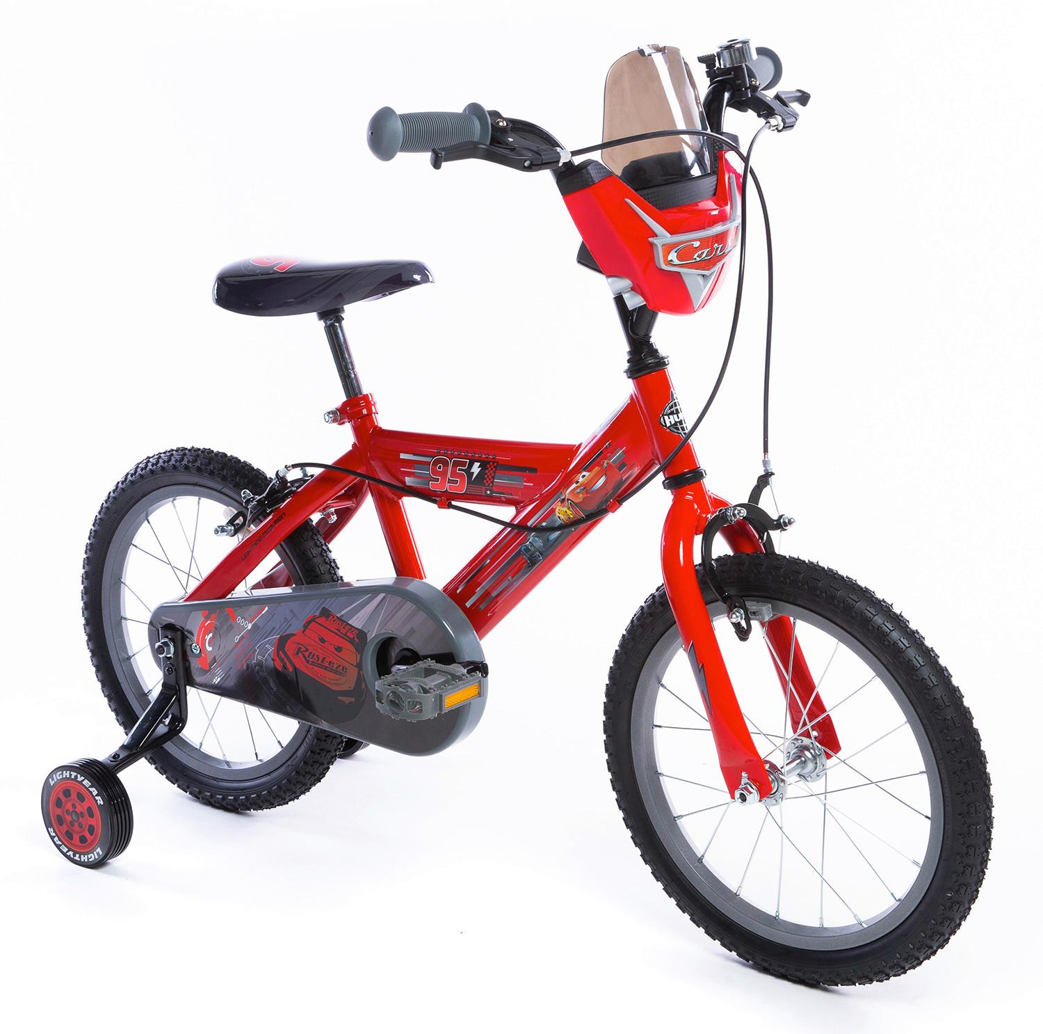 Kinderfahrrad mit Stützrädern Cars 16 Zoll - Rot, Basics, Metall (54/78,1/106cm)