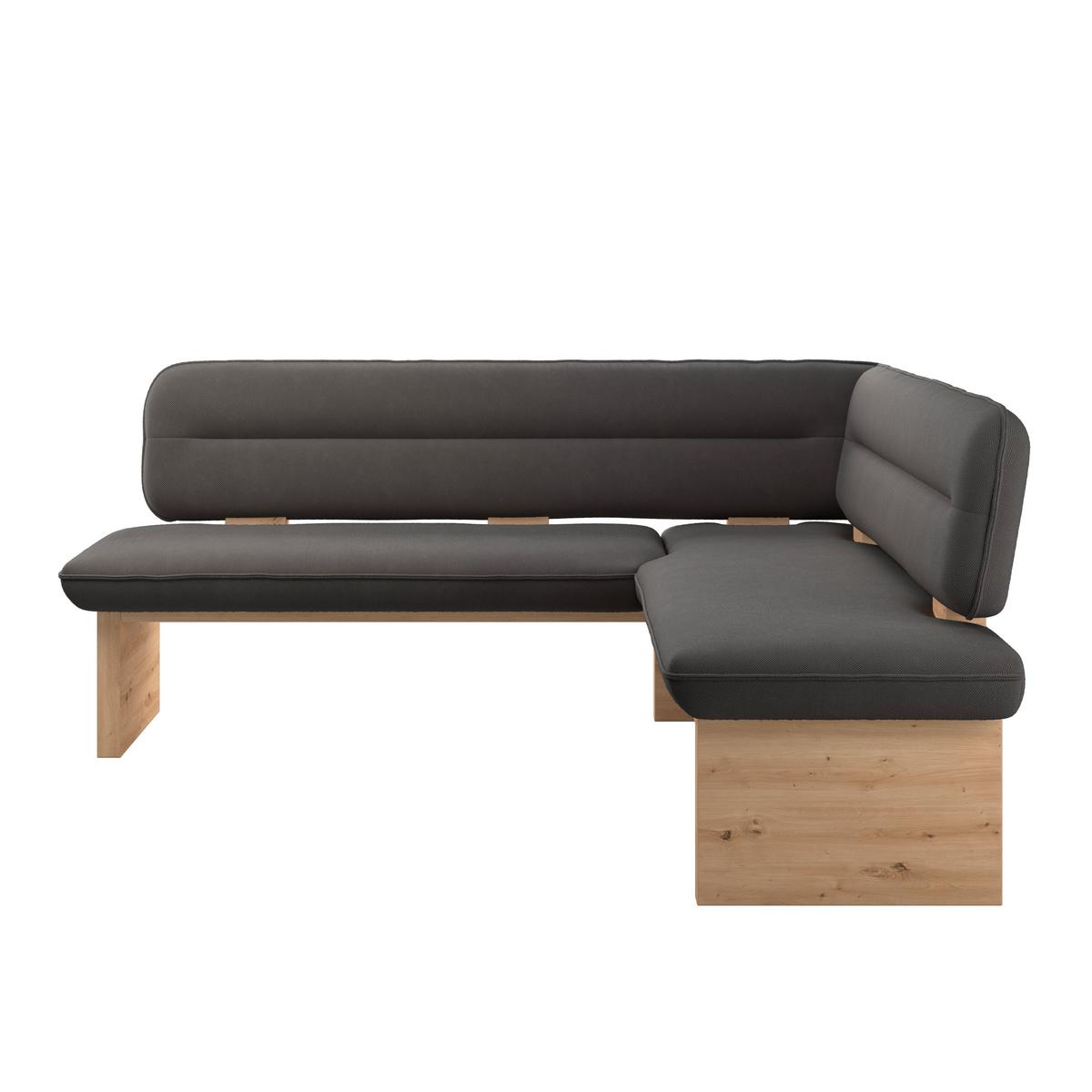 Eckbank Beluna Ii Webstoff Anthrazit, B: 170cm - Eichefarben/Anthrazit, KONVENTIONELL, Holz/Textil (232/170cm) - James Wood