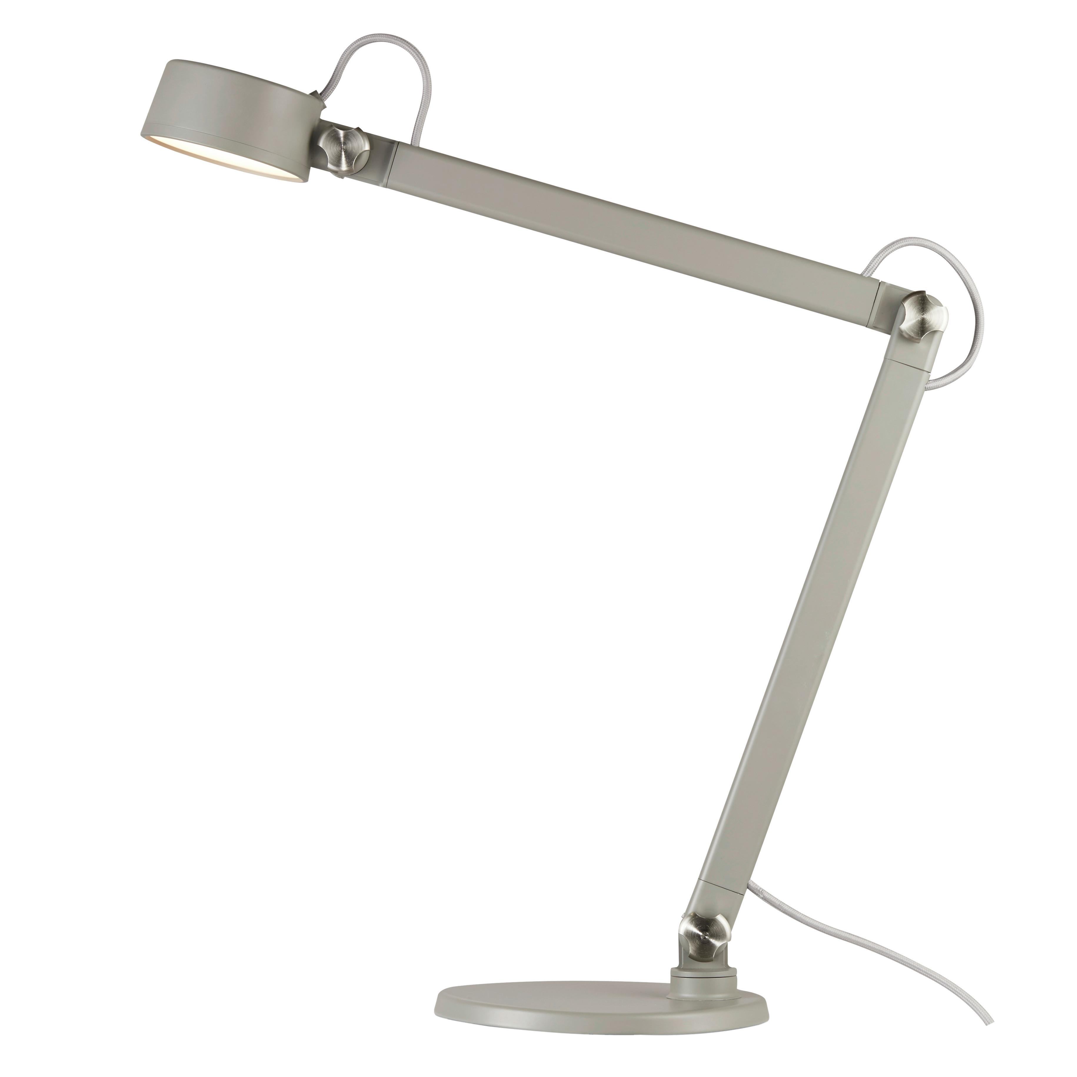 Schreibtischleuchte Nobu Grau L: 49,5 cm - Schwarz/Grau, Design, Metall (49,5/10,5/46,5cm) - Nordlux