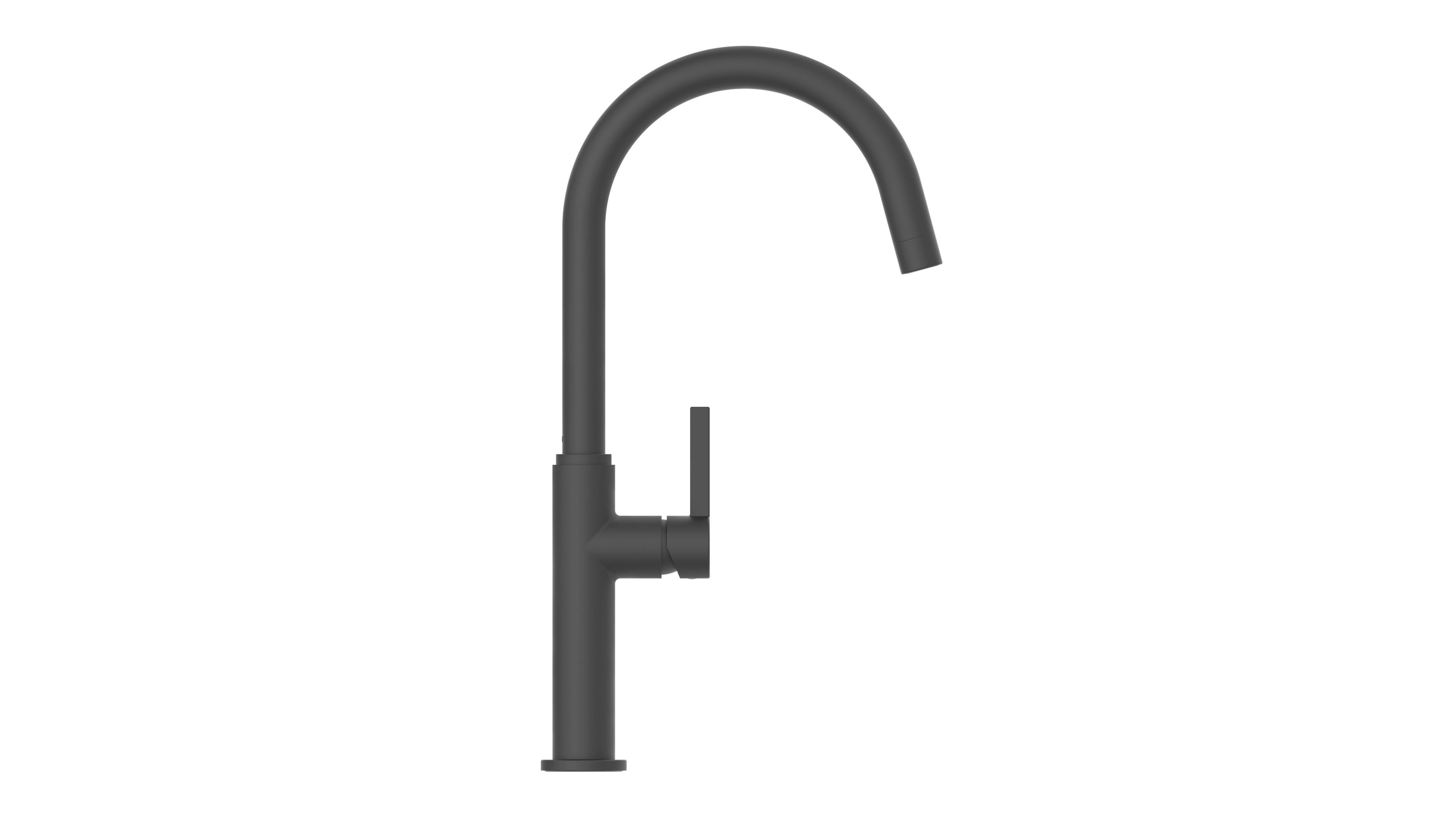 Küchenarmatur Glasgow Schwarz 360 ° Schwenkbar ,hochdruck - Schwarz, Basics, Metall (41cm) - Sistant