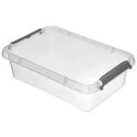 Aufbewahrungsbox Lara + Deckel Kunststoff 29x20x8 Cm - Transparent, Basics, Kunststoff (29/20/8cm) - Homezone