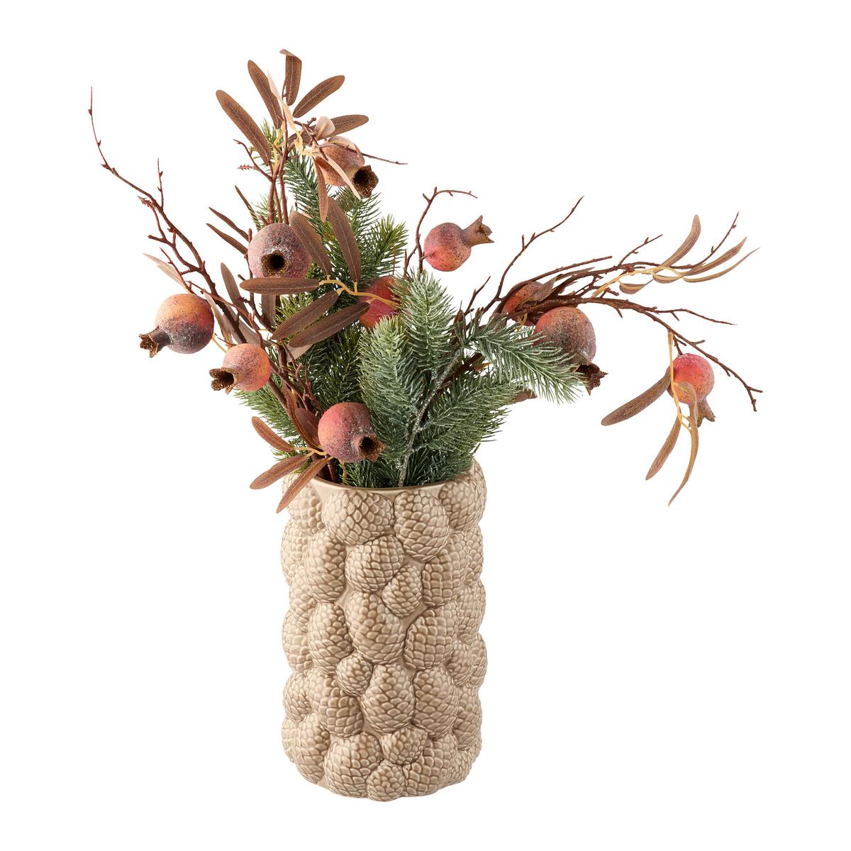 Váza PINECONE - hnědá, Konvenční, keramika (18/27,5cm) - Mömax