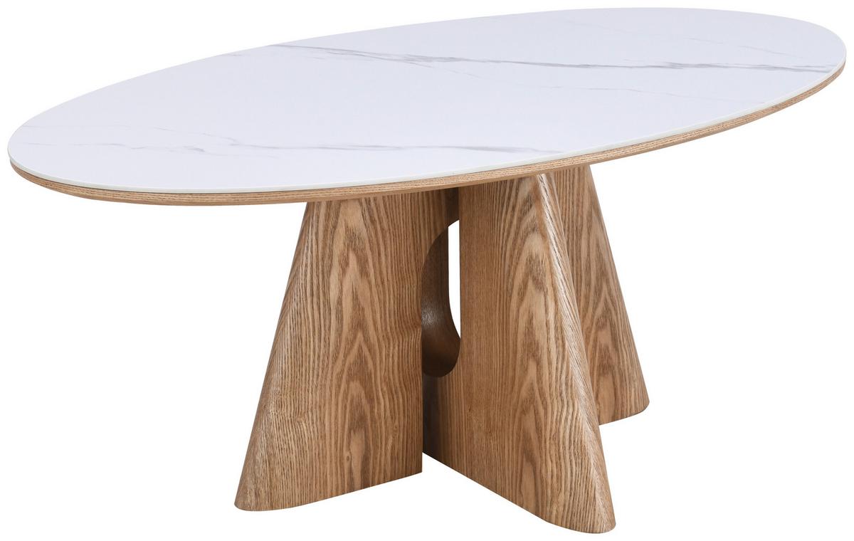 Esstisch Otis Weiß/Eichefarben D: 160 cm - Eichefarben/Weiß, MODERN, Holz/Holzwerkstoff (160/90/75cm) - Livetastic
