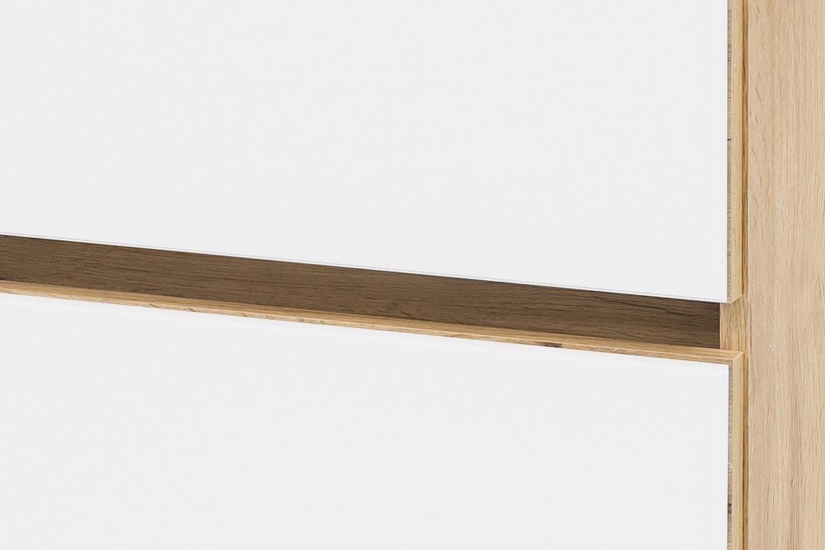 Badmöbel-Set 3-Tlg. inkl. LED Helsinki B: 80 cm, Weiß/Eiche - Eichefarben/Weiß, KONVENTIONELL, Glas/Holzwerkstoff (80cm) - Held